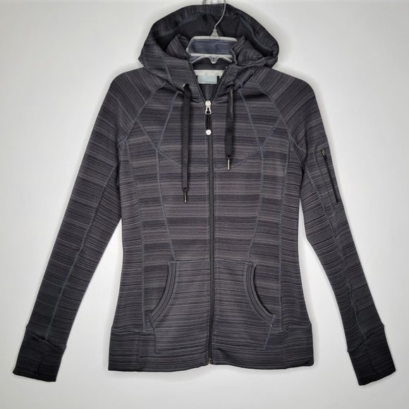 Athleta Tops - Athleta Striped Strength Hoodie Jacket M